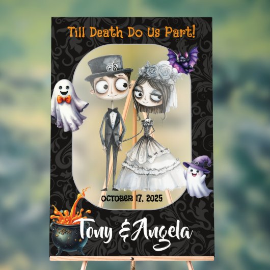 かわいいハロウィンウェディングウェルカムサイン アクリルサイン (ニュートラル)