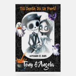 かわいいハロウィンウェディングウェルカムサイン アクリルサイン