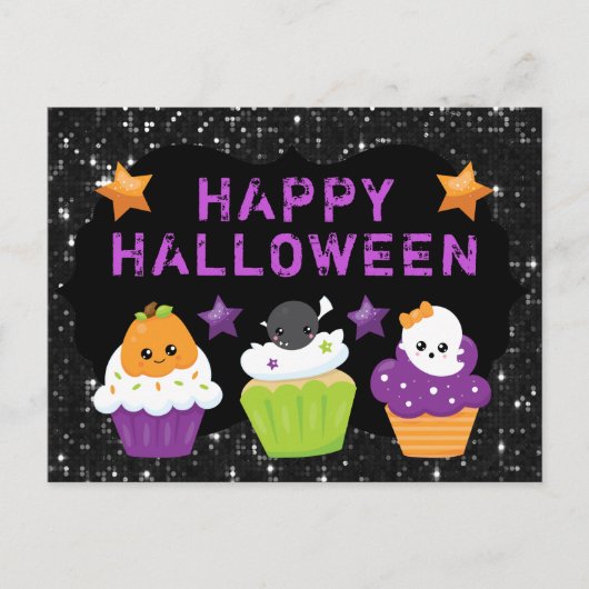 かわいいハロウィンカップケーキ ポストカード (正面)