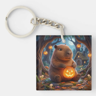 かわいいハロウィンカピバラの森ランタンキーチェーン キーホルダー