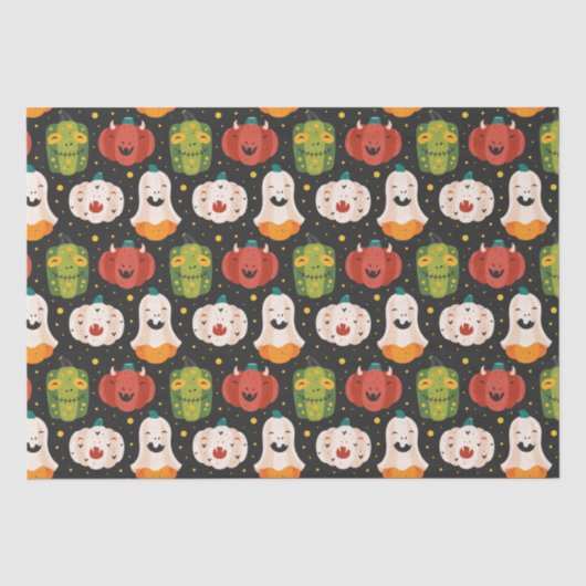 かわいいハロウィンカボチャとグルド 薄葉紙 (正面)