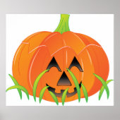 かわいいハロウィンカボチャのジャック・O – ランタン ポスター (正面)