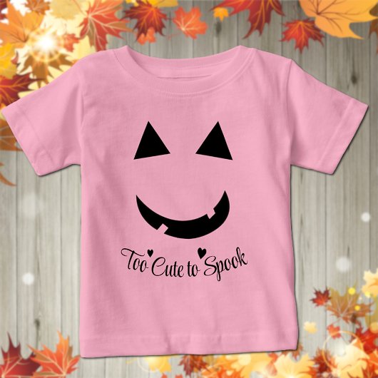 かわいいハロウィンカボチャスマイルベビーTシャツ ベビーTシャツ