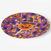 かわいいハロウィンカボチャ ペーパープレート (アングル)