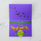 かわいいハロウィンカードに象の「トリックまたはトリートメント」 カード (内部)