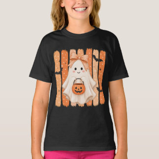 かわいいハロウィンガールズTシャツ おばけ Tシャツ