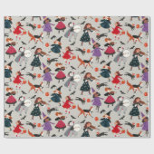 かわいいハロウィンキッズイラストレーション ラッピングペーパー (フラット)