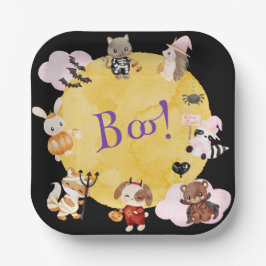 かわいいハロウィンキッズコスチュームパーティー ペーパープレート