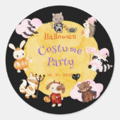 かわいいハロウィンキッズコスチュームパーティー ラウンドシール (正面)