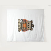 かわいいハロウィンキャットとカボチャ、かわいい魔女キット タペストリー (正面(横))