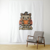 かわいいハロウィンキャットとカボチャ、かわいい魔女キット タペストリー (インサイチュ)