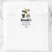 かわいいハロウィンキャット、こうもり、ミイラ&幽霊キッチン ラウンドシール (バッグ)