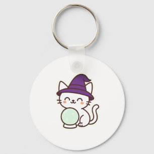 かわいいハロウィンキャット – 魔法と愛らしい不気味 キーホルダー