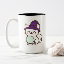 かわいいハロウィンキャット – 魔法と愛らしい不気味 ツートーンマグカップ