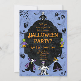 かわいいハロウィンキャラクター パーティー 招待状