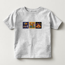 かわいいハロウィンキャラクター ベクターセット トドラーTシャツ