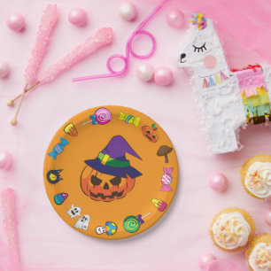 かわいいハロウィンキャラクター ペーパープレート