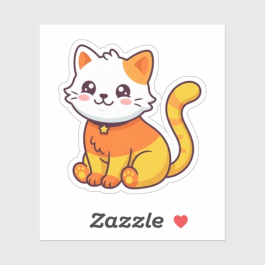 かわいいハロウィンキャンディコーンの猫のステッカー シール (シート)