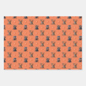 かわいいハロウィンキャンディジャー | カボチャ秋パターン ラッピングペーパーシート (正面3)