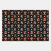 かわいいハロウィンキャンディジャー | カボチャ秋パターン ラッピングペーパーシート (正面2)