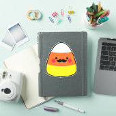 かわいいハロウィンキャンディーコーンと口ひげ シール (iPadカバー)