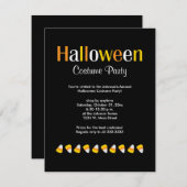 かわいいハロウィンキャンディーコーンの衣装パーティー 招待状 (正面/裏面)