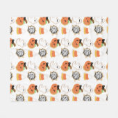 かわいいハロウィンクッキー フリースブランケット (正面(横))