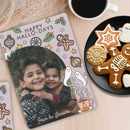 かわいいハロウィンクリスマス家族写真 シーズンカード