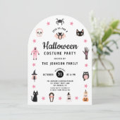 かわいいハロウィンコスチュームパーティーの招待状 招待状 (スタンド正面)