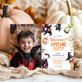 かわいいハロウィンコスチューム パーティー 写真 誕生日 招待状