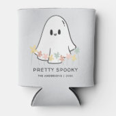 かわいいハロウィンゴーストフラワー 缶クーラー (正面)