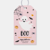 かわいいハロウィンゴースト スプークタキュラー ピンク 誕生日 ギフトタグ (裏面)
