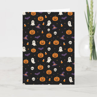 かわいいハロウィンシームレスパターンのカード カード