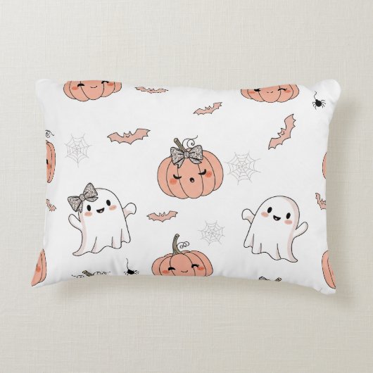 かわいいハロウィンシームレスパターン アクセントクッション (裏面)