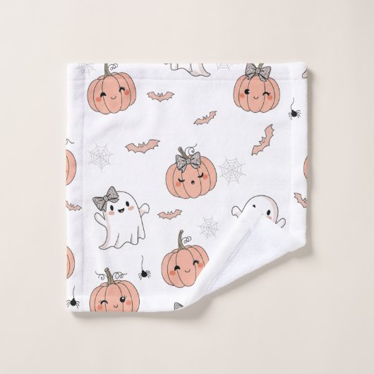 かわいいハロウィンシームレスパターン ウォッシュタオル (ウォッシュタオル)