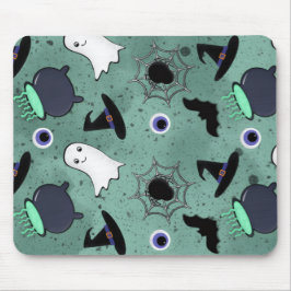 かわいいハロウィンシームレスパターン マウスパッド