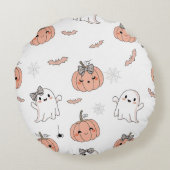 かわいいハロウィンシームレスパターン ラウンドクッション (裏面)