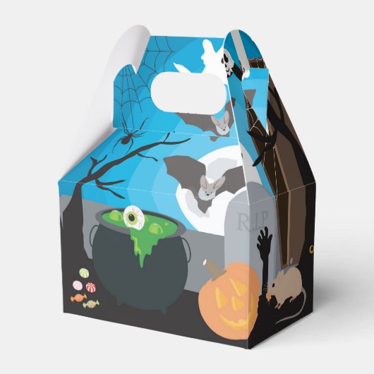 かわいいハロウィンシーンキッズハローウィンパーティ フェイバーボックス (正面サイド)