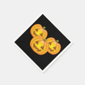 かわいいハロウィンジャックオランタンカボチャ3個 スタンダードカクテルナプキン (角)