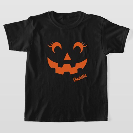 かわいいハロウィンジャックオランタンパンプキパーソナライズされたン Tシャツ (レイダウン)