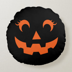 かわいいハロウィンジャックオランタンリバーシブルカボチャ ラウンドクッション