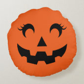 かわいいハロウィンジャックオランタンリバーシブルカボチャ ラウンドクッション (裏面)