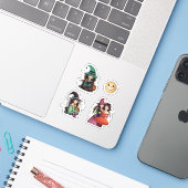 かわいいハロウィンステッカー 魔女 月 ファンタジー シール (ノートパソコンとiPhone)