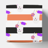 かわいいハロウィンストライプ幽霊のトリックまたはキャンディ フェイバーボックス (上部)