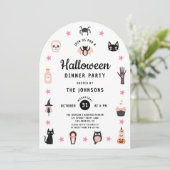 かわいいハロウィンディナーパーティー 招待状 (スタンド正面)
