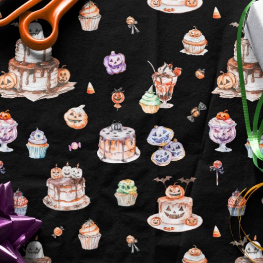 かわいいハロウィンデザート柄エプロン 薄葉紙