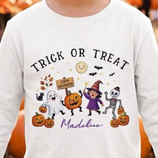 かわいいハロウィントリックオトリートの幽霊の魔女