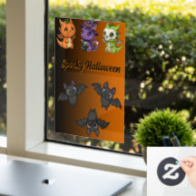 かわいいハロウィンドラゴン窓用ステッカー