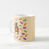 かわいいハロウィンネズミとカボチャ コーヒーマグカップ (正面左)