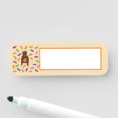 かわいいハロウィンネズミとカボチャ 名札 (インサイチュ)